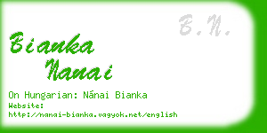 bianka nanai business card