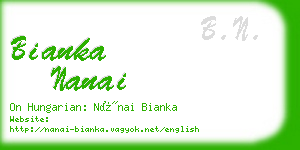 bianka nanai business card